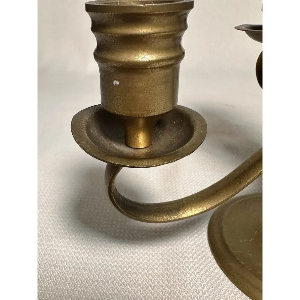 Solid Brass Candle Holder 5 Arm Vintage